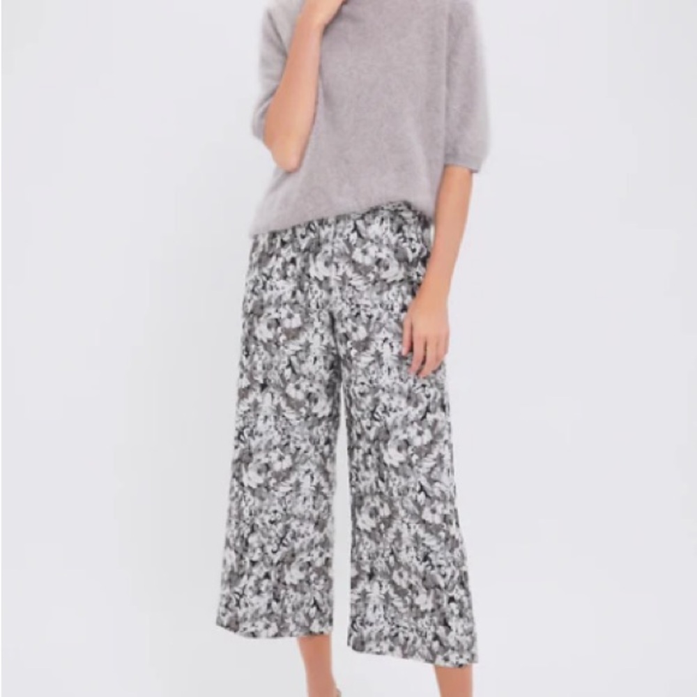 Floral Black and White Women's Pants